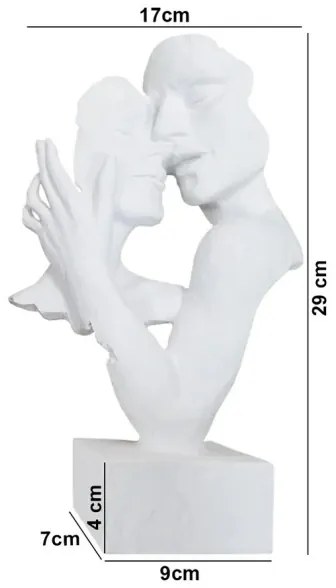 Asztali dísz 29x9x17 cm gyanta/fehér