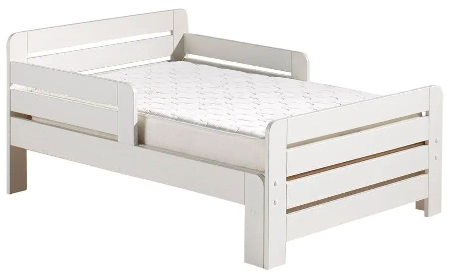 Fehér bővíthető borovi fenyő gyerekágy ágyráccsal Jumper – Vipack