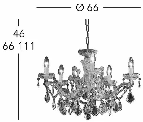 Kolarz 3149.85.3.KoT - MARIA LOUISE kristály csillár 5xE14/40W/230V 24K arany