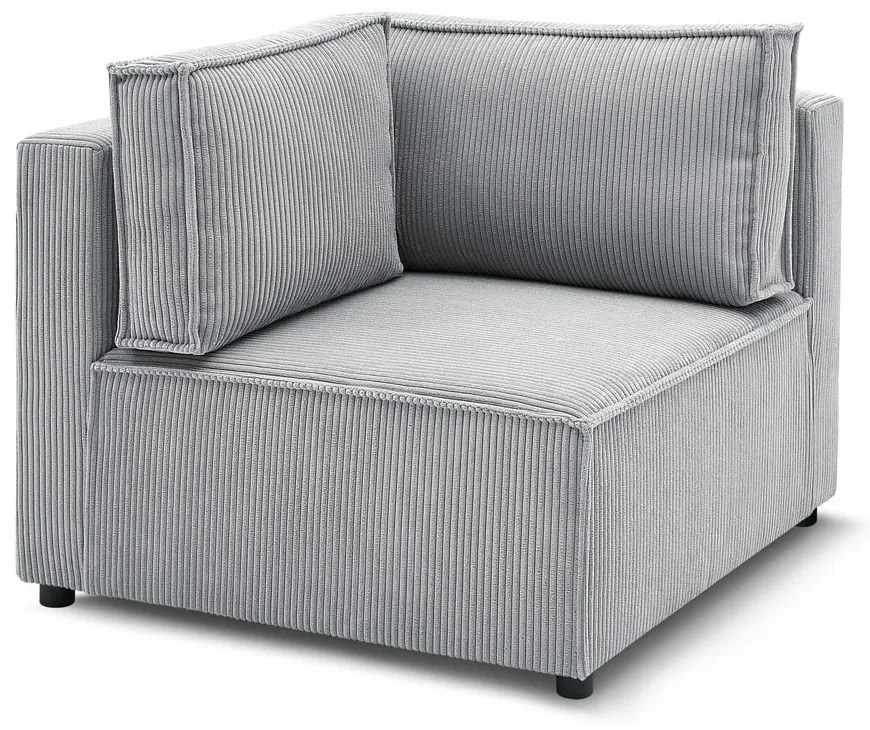 Világosszürke kordbársony kanapé modul (variálható) Nihad modular – Bobochic Paris