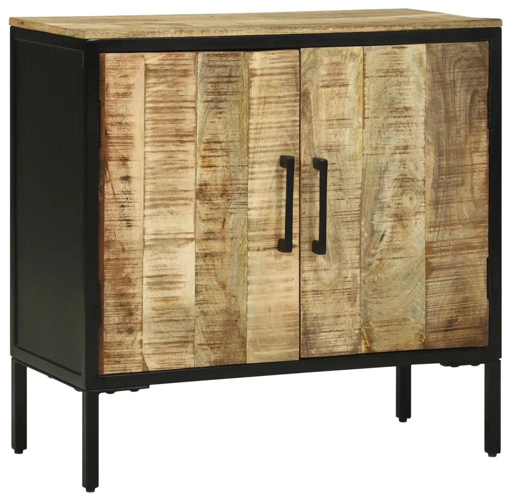 Oldalbord 70x35x70 cm Tömör Érdes Fa Mangó