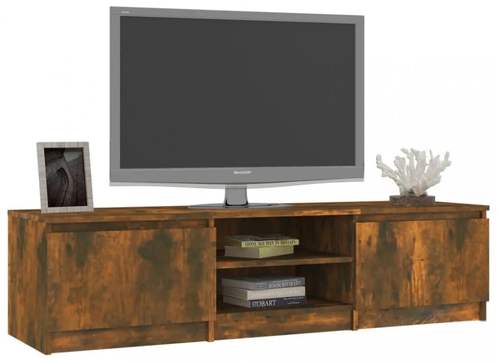 füstös tölgy színű szerelt fa TV-szekrény 140 x 40 x 35,5 cm