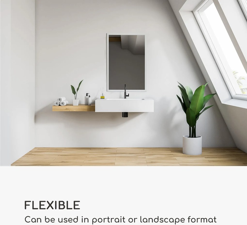 Casa Chic Arsenal, fali tükör, valódi fa, téglalap alakú 90 x 60 cm