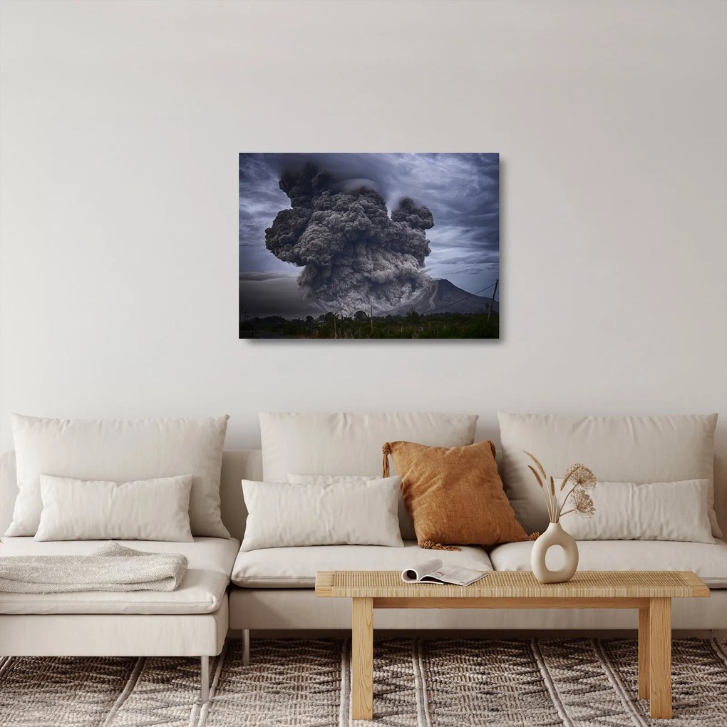 Kép - Vulkán kitörés (üvegen) (70x50 cm)