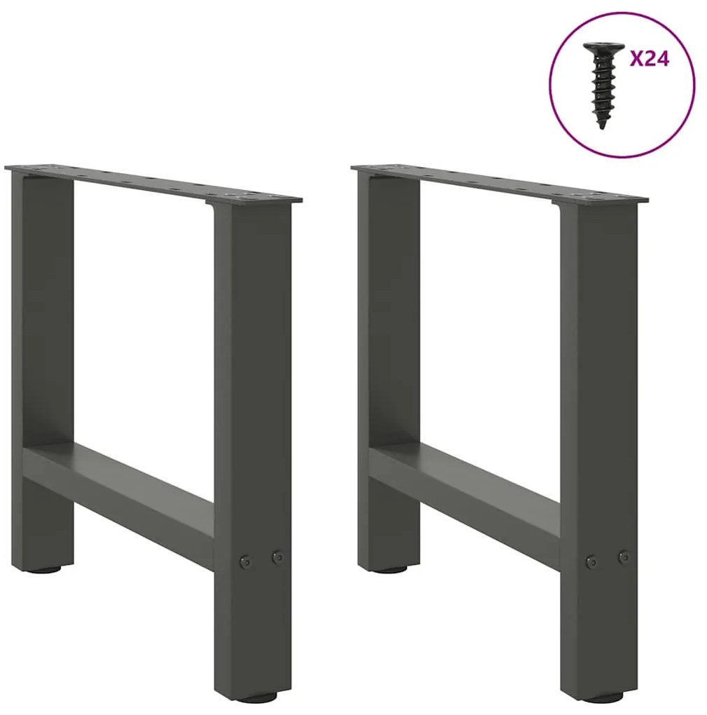 2 db antracitszürke acél dohányzóasztal láb 50x(42-43) cm