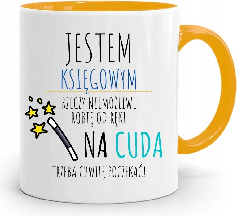 Sárga Bögre Ajándék Könyvelőnek, fényképes nyomattal