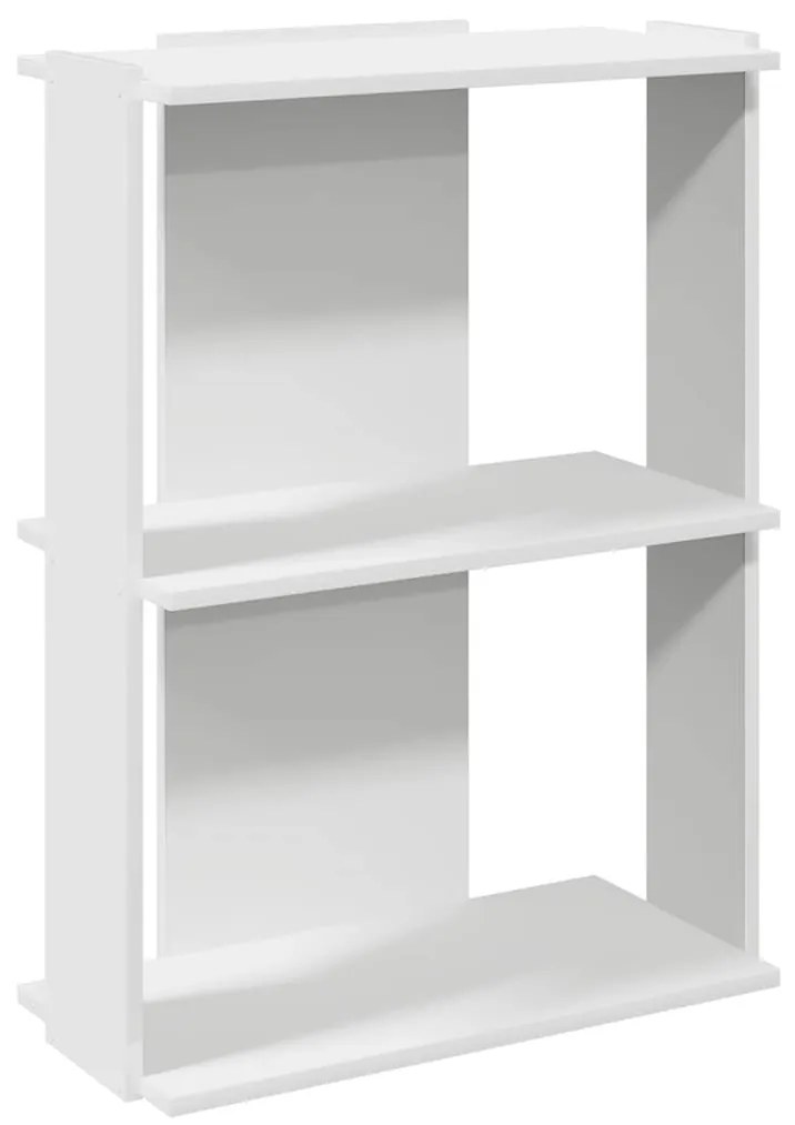 3 szintes fehér szerelt fa könyvespolc 60x30x80 cm