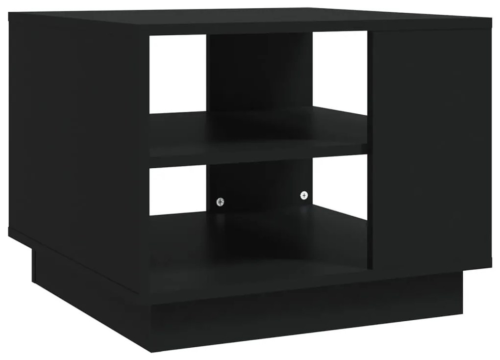 Fekete szerelt fa dohányzóasztal 55 x 55 x 43 cm
