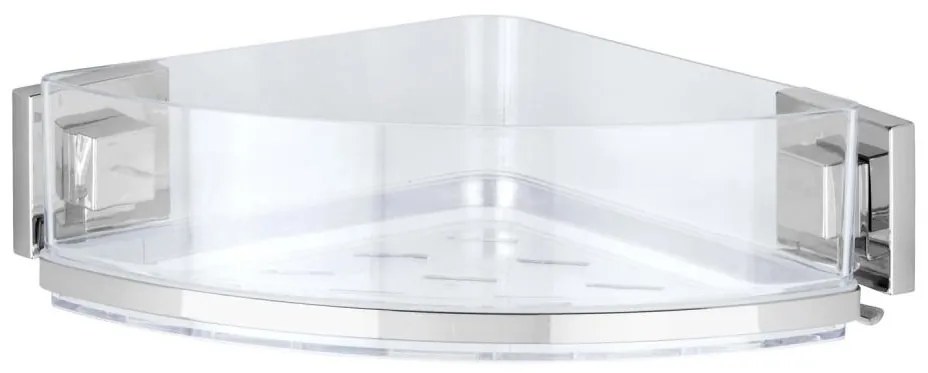 WENKO 22686100-Sarokpolc VACUUM-LOC QUADRO ED 28x19,5 cm ezüst/átlátszó