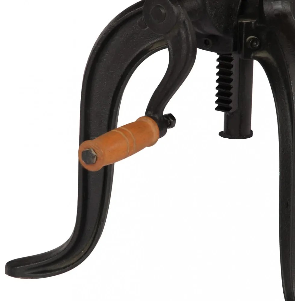 tömör mangófa és öntöttvas kisasztal 45 x (45-62) cm