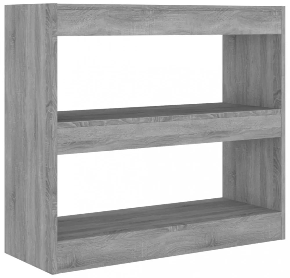 szürke sonoma színű térelválasztó könyvszekrény 80x30x72 cm