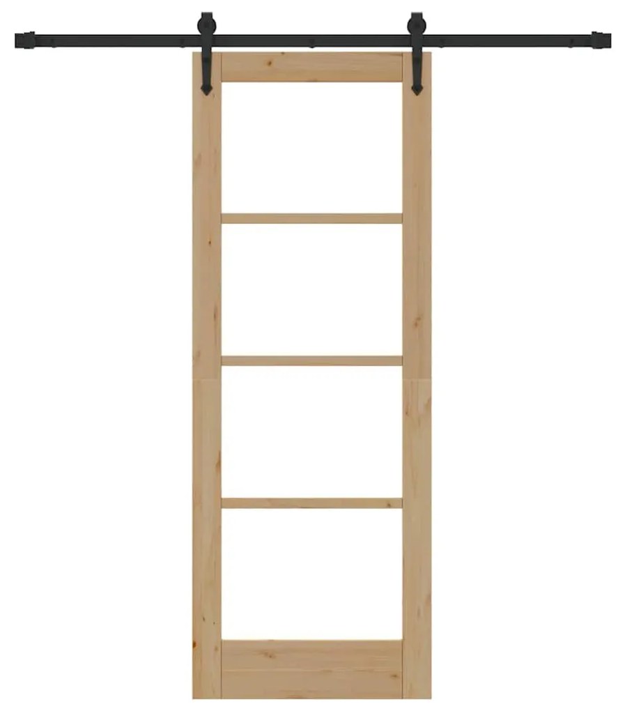 Egyszerű Csúszó Ajtó Barna 73.5 x 198.5 cm Fa és fém
