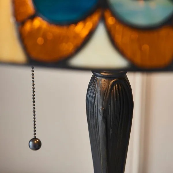 Endon 64163 - Tiffany HECTOR asztali lámpa, 2x E27/60W/230V, átm. 40 cm