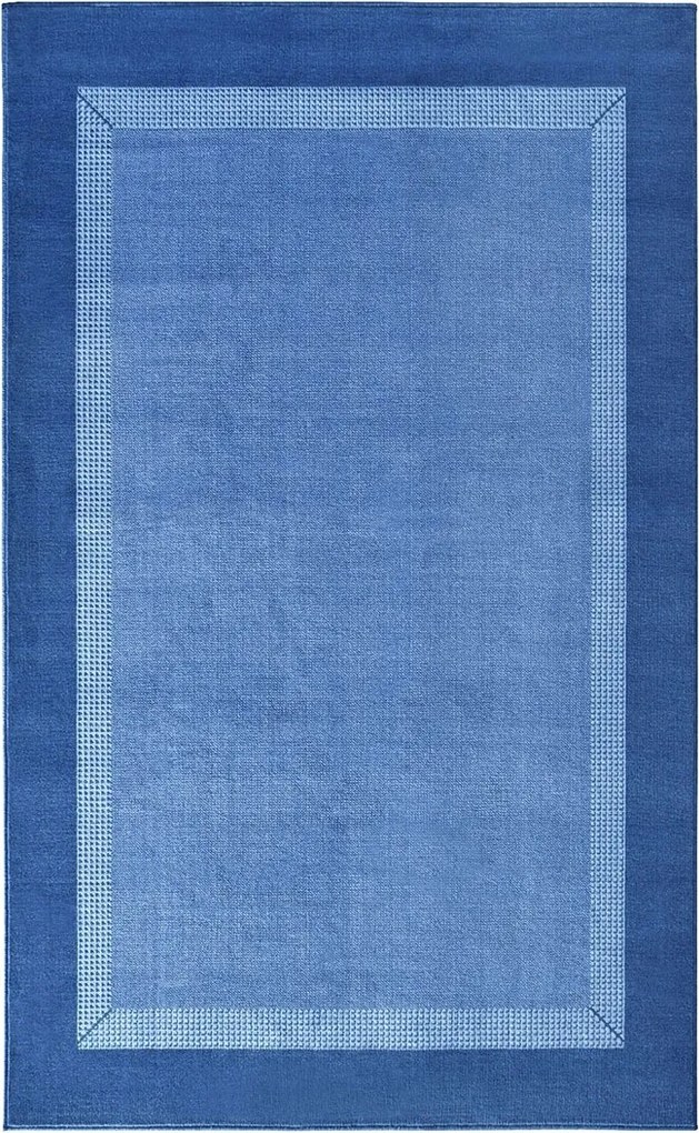 Modern kék szőnyeg nappaliba puha szőrrel 120x160cm