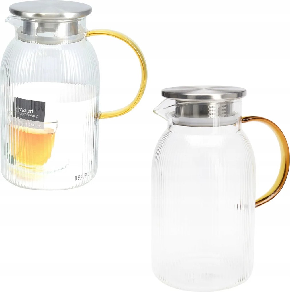 Üveg tálaló kancsó 1,5l Tea Víz Boroszilikát üveg