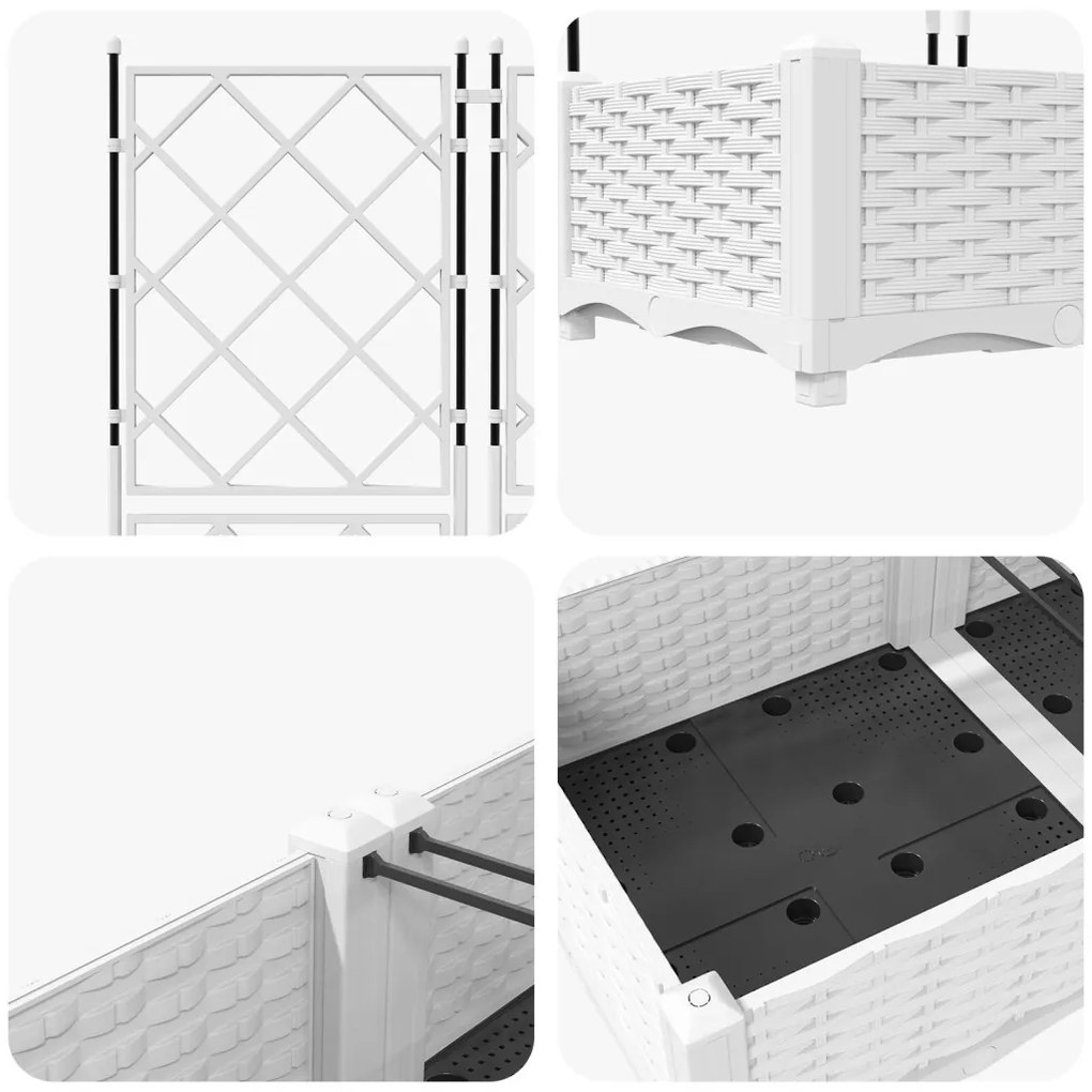 Rácsos Cserép 5 db Fehér 120x120x125.5 cm
