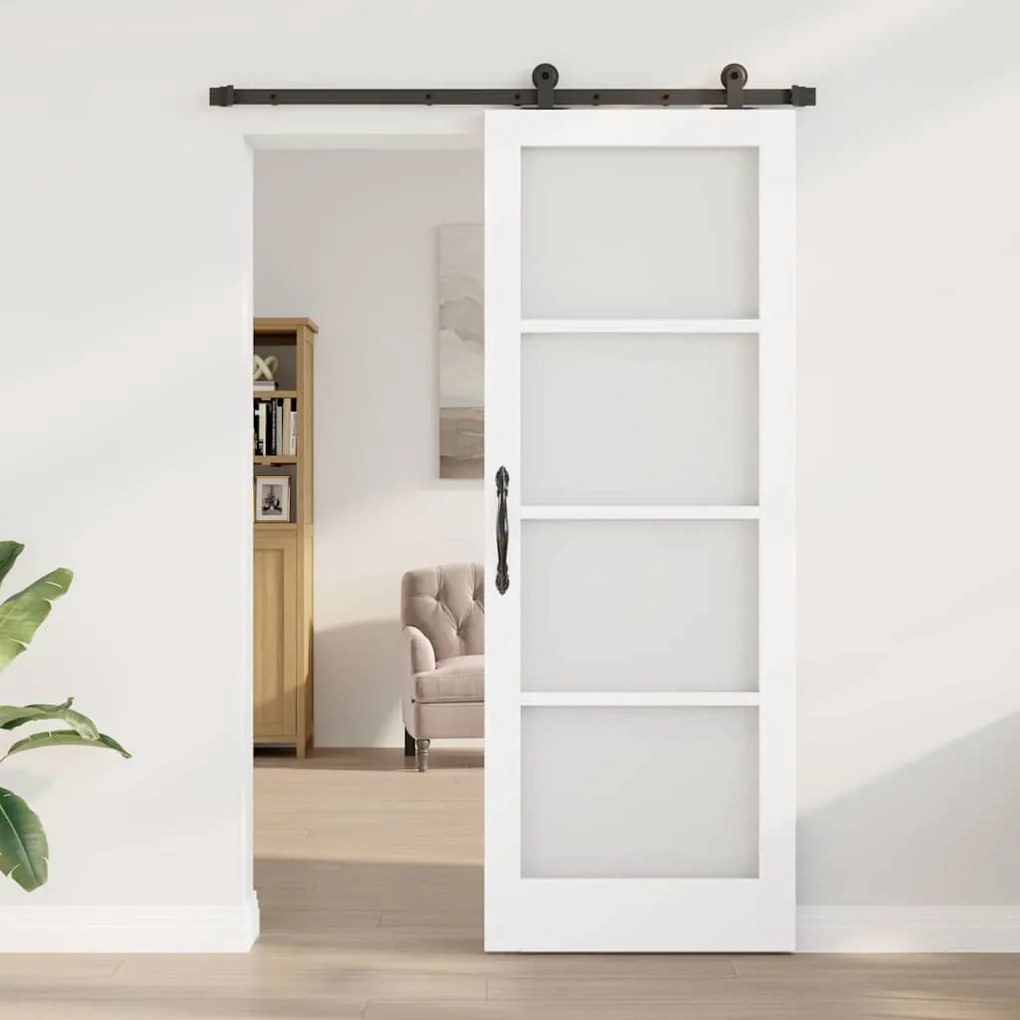 Csúszó Ajtó ORKDAL Fehér 78 x 211 cm Fa és fém