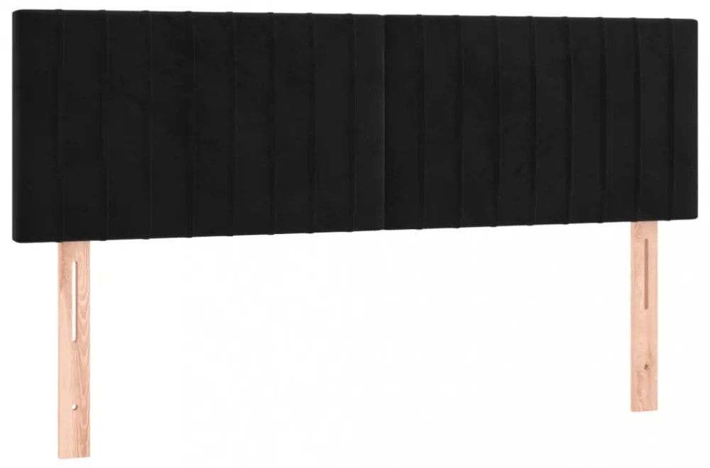 fekete bársony LED-es fejtámla 144x5x78/88 cm