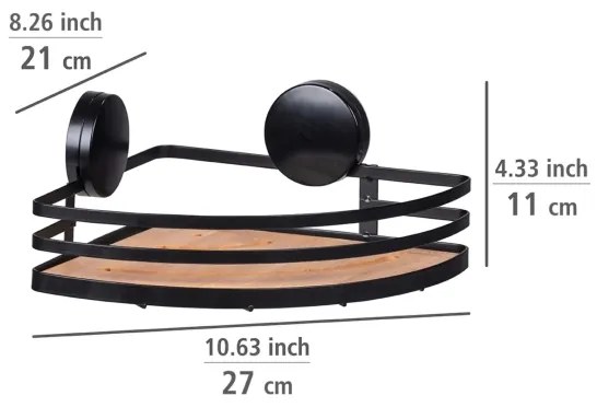 WENKO 24980800-ALBA polc 27,3x21 cm fekete/barna