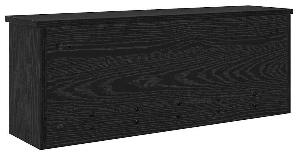 Fali Kabáthorog polcokkal Musta tammi 80 x 20 x 30 cm Faanyag