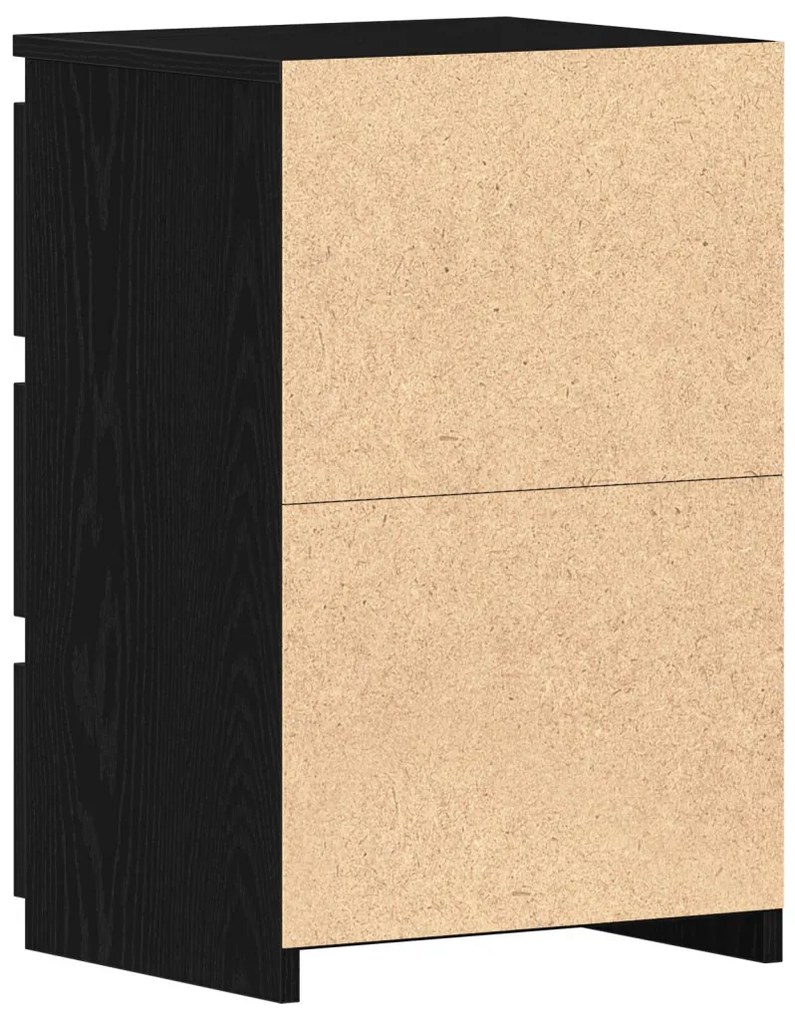 Éjjeli szekrény 2 db Fekete Tölgy 40x35x62,5 cm Műanyag