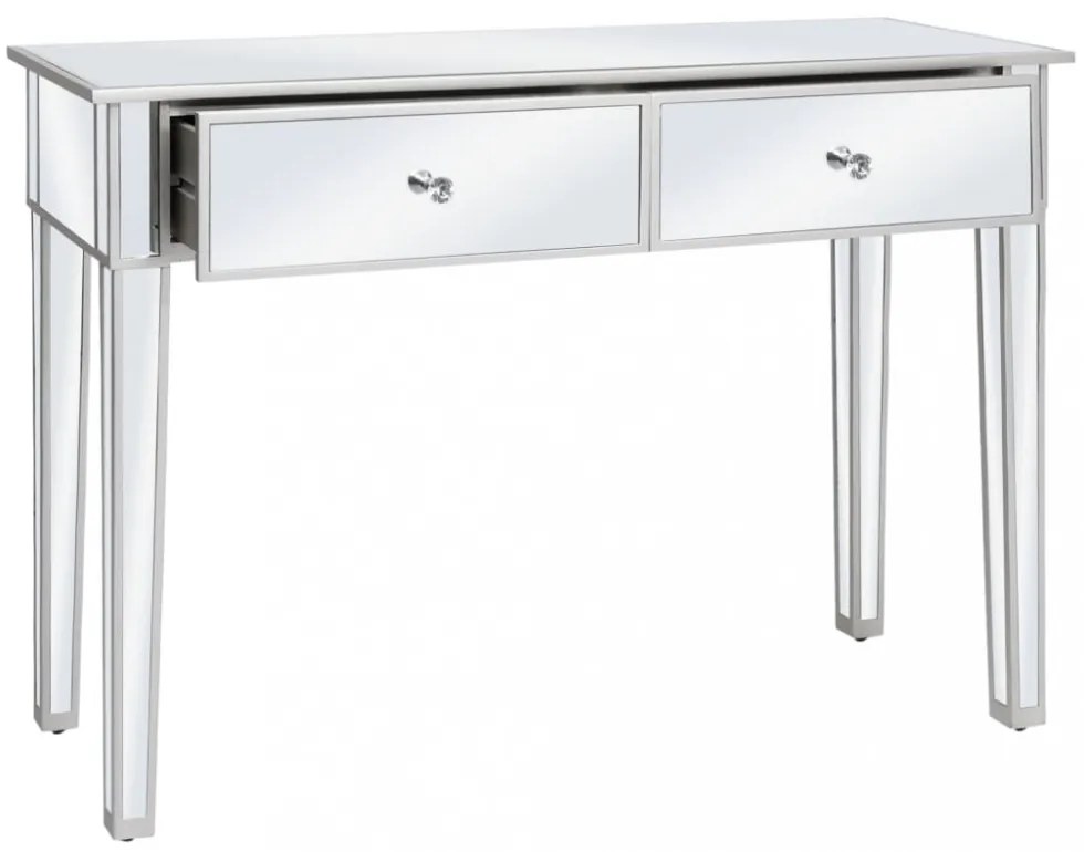 tükrös konzolasztal MDF-ből és üvegből 106,5 x 38 x 76,5 cm
