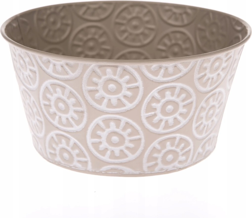 Fém Virágtartó Tál 18,5 x 9 cm Szürke Dekoráció