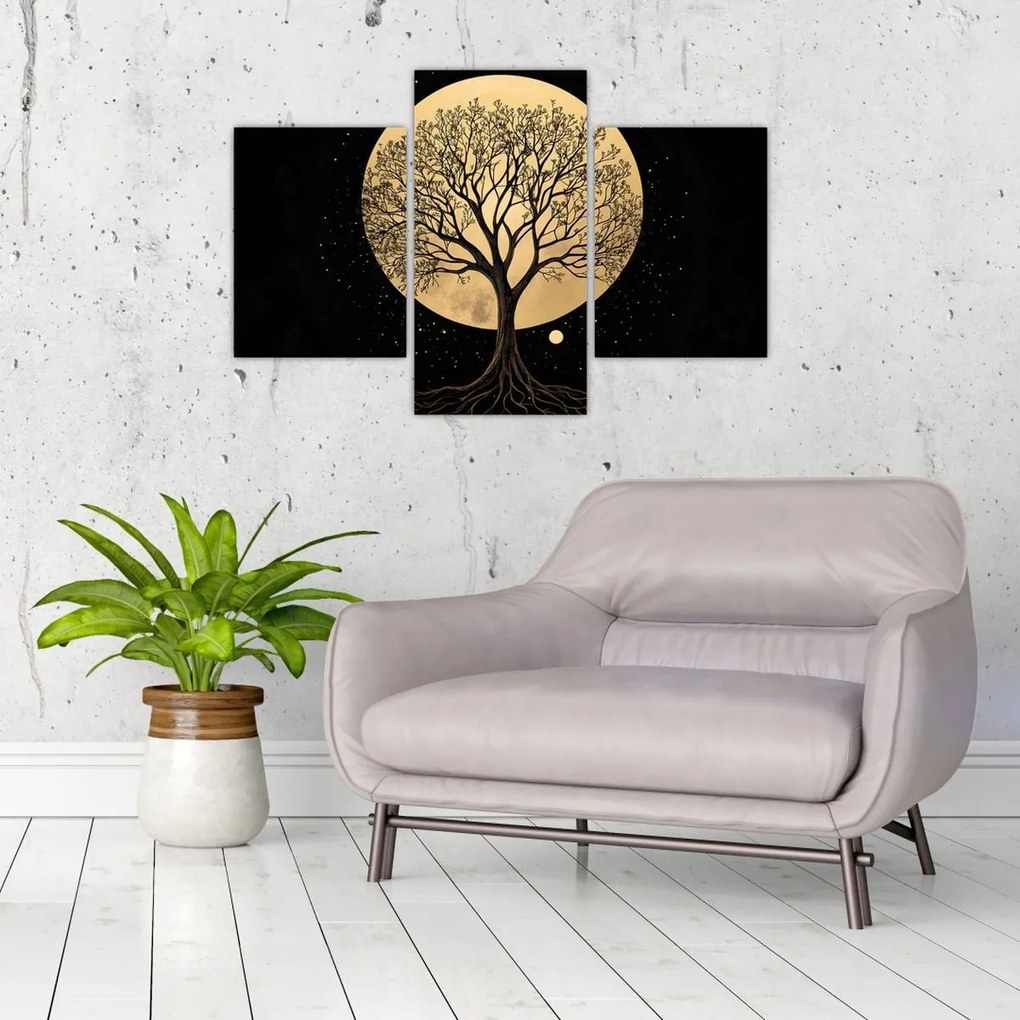 Kép – Fa arany teliholdban I. (90x60 cm)