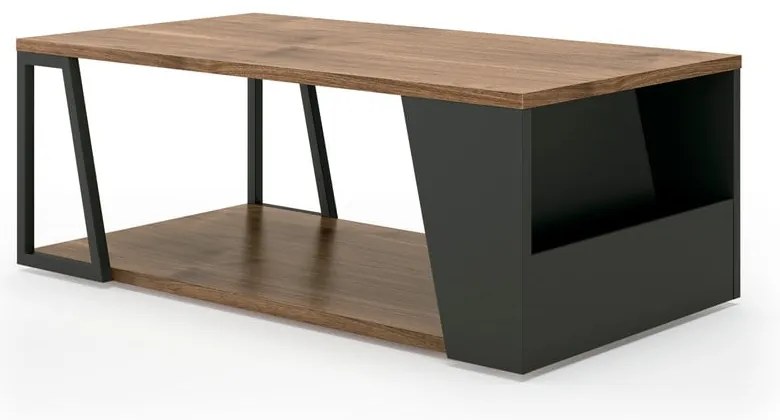 Dohányzóasztal diófa dekoros asztallappal 100x55 cm Albi - TemaHome