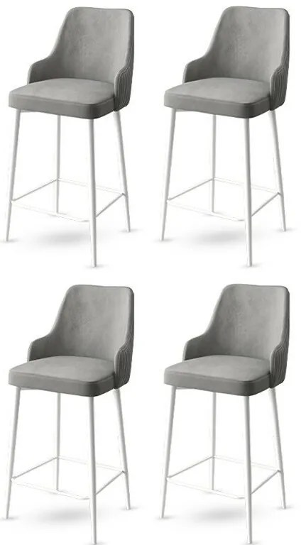 Enox Grey and White bárszék szett, 4 db, 4 db