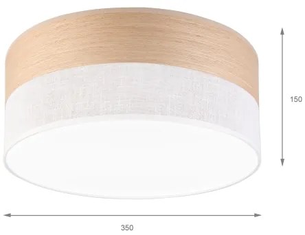 LED Mennyezeti lámpa SIRJA WOOD LED/20W/230V átm. 35 cm fehér/tölgy