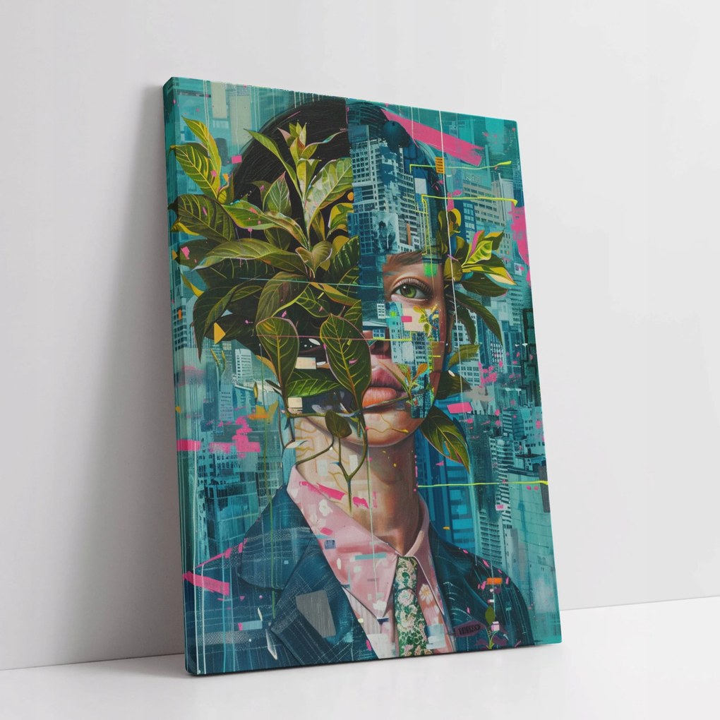 Vászonkép Nő növények absztrakt otthon nappali szoba 45x60