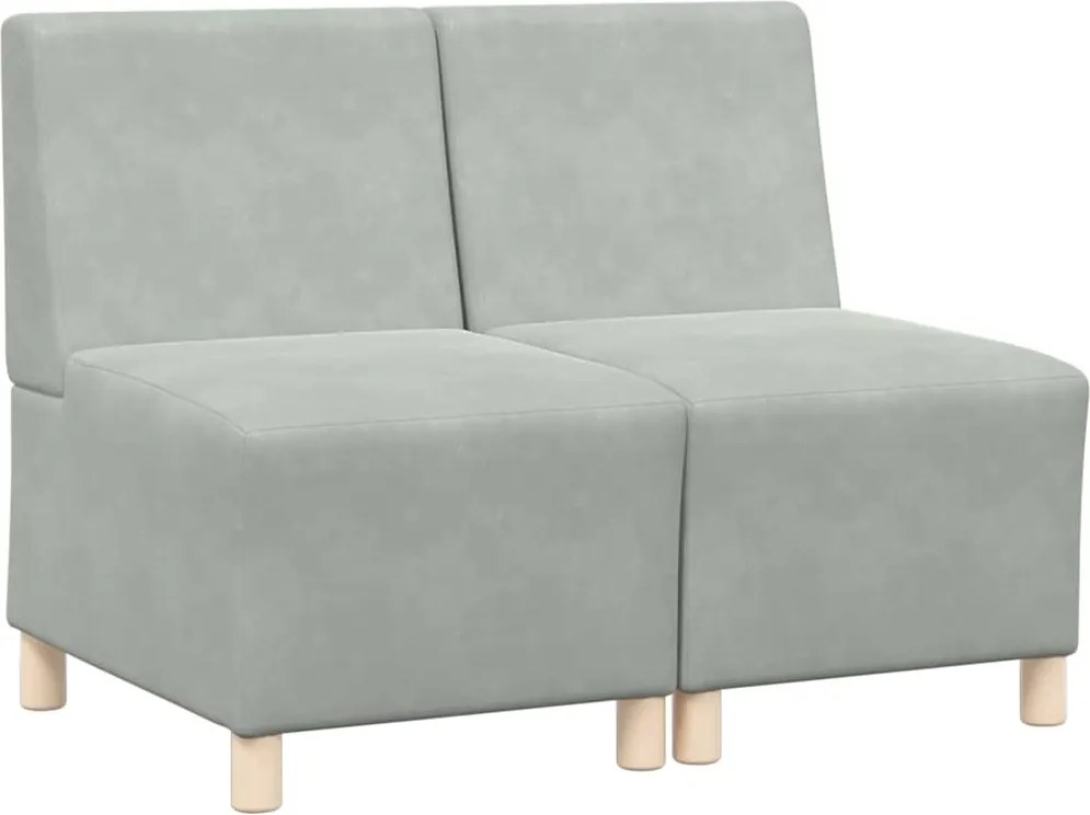 vidaXL Karfa Nélküli Modularis Kanapé Egység 2 pcs Világosszürke