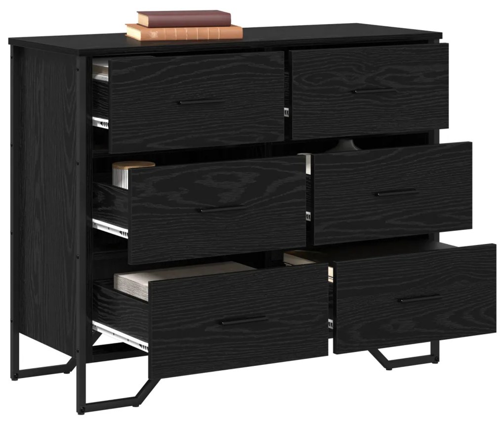 Éjjeliszekrény Fekete Tölgy 91x35.5x74.5 cm Szerelt Fa