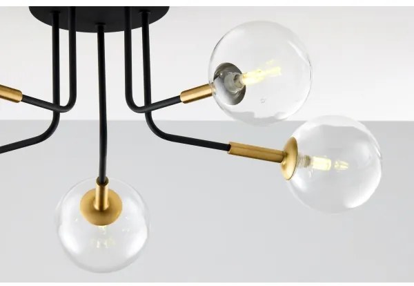 Jupiter 2040 - Felületre szerelhető csillár BURANO 5xG9/10W/230V fekete/arany/átlátszó