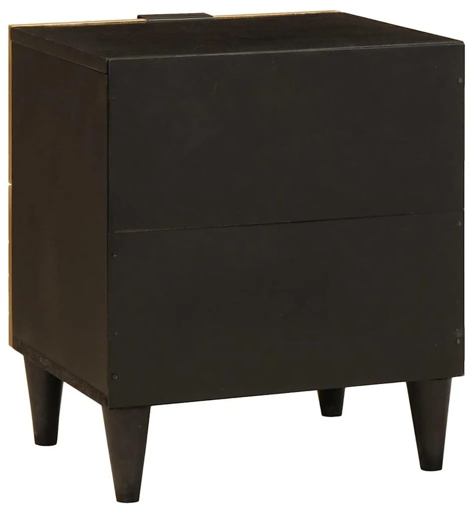 Éjjeli asztal fiókkal 2 pcs Fekete és Arany 40 x 33.5 x 46 cm