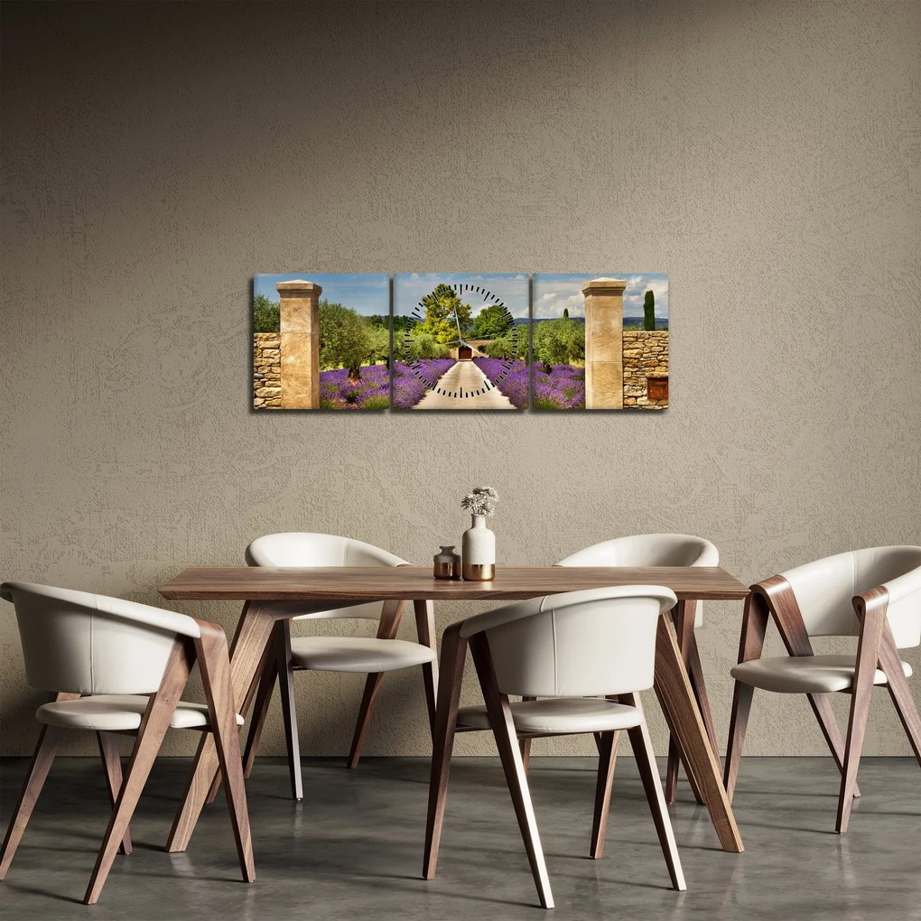 Kép - Levendula ösvények (órával) (90x30 cm)
