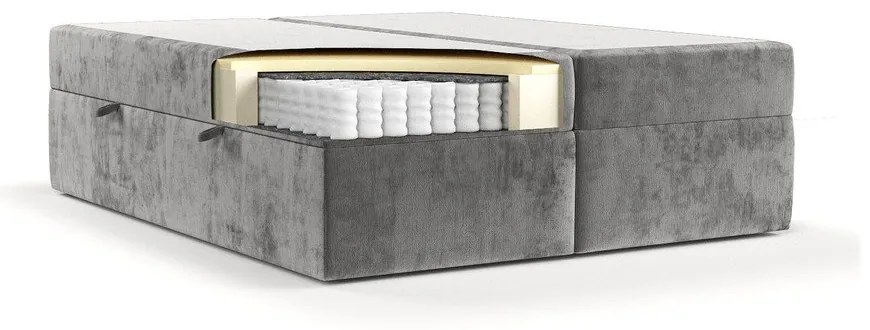 Szürke ágyneműtartós boxspring ágy 180x200 cm Yoko – Maison de Rêve