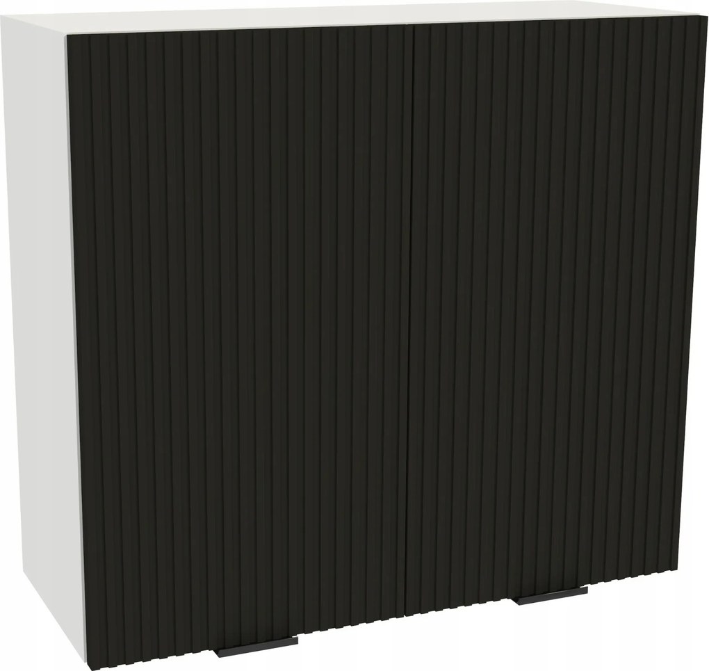 Konyhaszekrény felső 80/72 Vigo korpusz fehér front Ryfla fekete matt