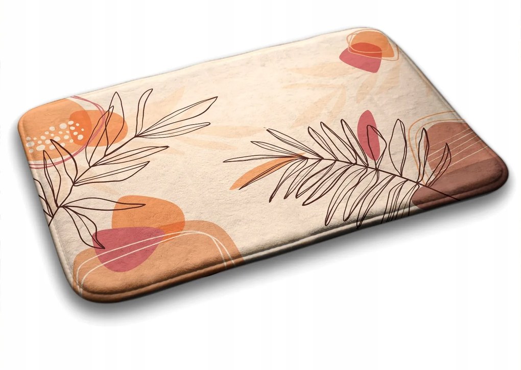 Fürdőszobaszőnyeg Levelek Geometrikus 90x60