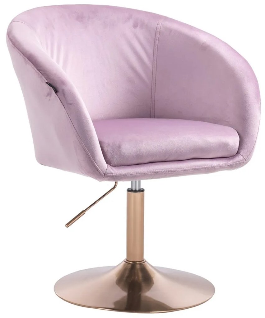 HR8326N Halványlila modern velúr szék arany lábbal