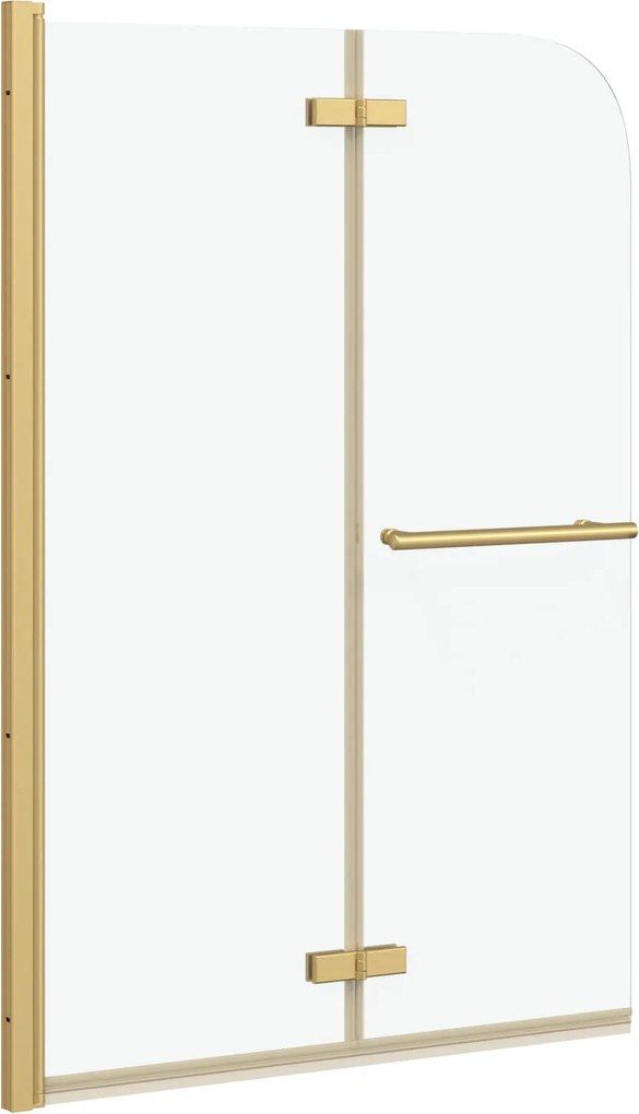 vidaXL Zuhanybeépítés Arany 95 x 140 cm ESG üveg és alumínium