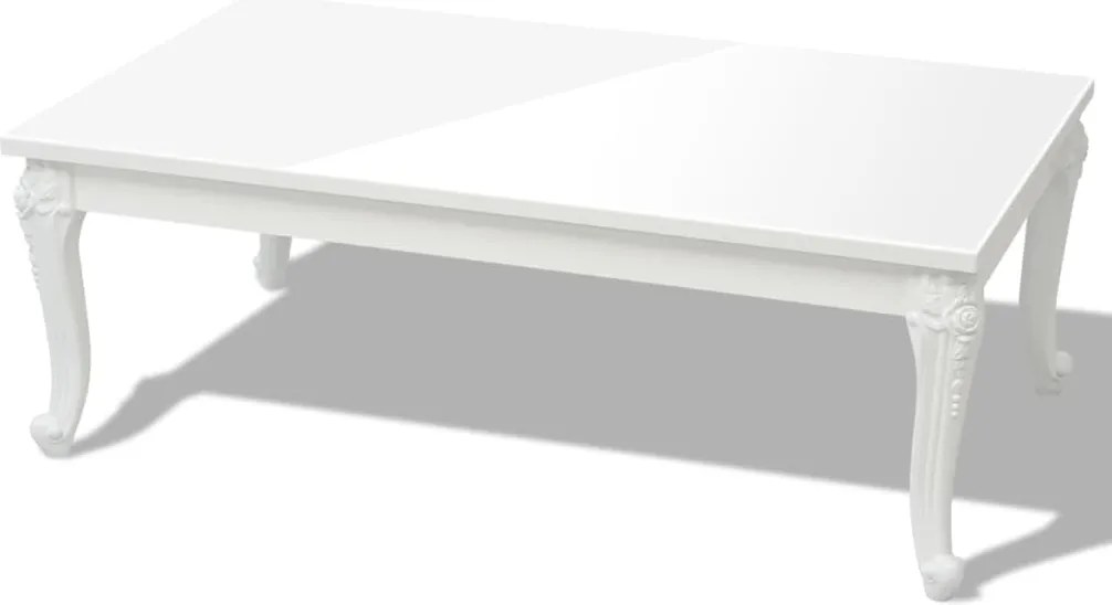 vidaXL magasfényű fehér dohányzóasztal 115 x 65 x 42 cm