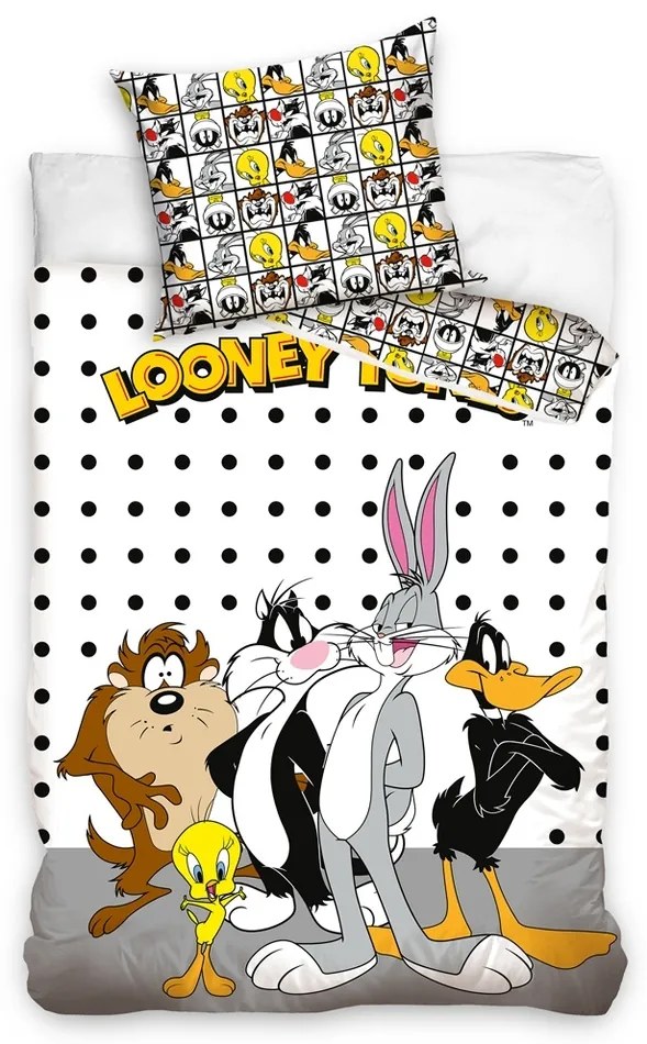 Gyerek pamut ágynemény Looney Tunes barátok, 140 x200 cm, 70 x 90 cm