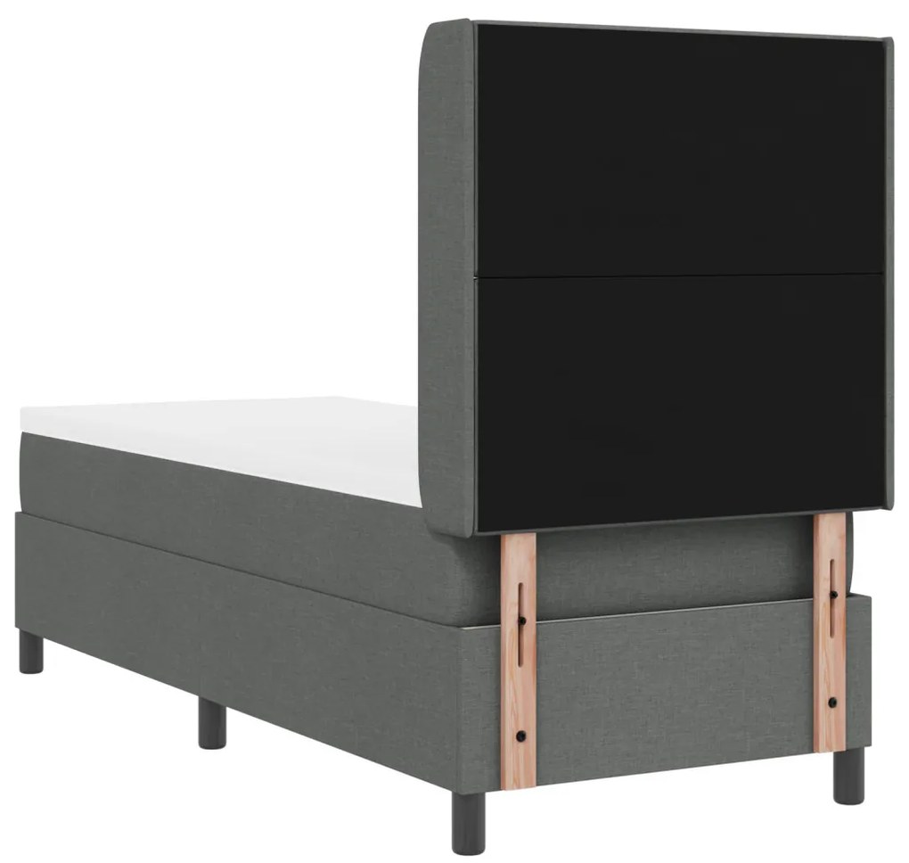 Boxspring Ágy Matrac Közepes Szürke 90x190 cm Szövet