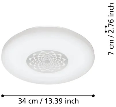 Eglo 900008 - LED Fényerőszabályozható mennyezeti lámpatest CAPASSO LED/15,6W/230V 2700-6500K