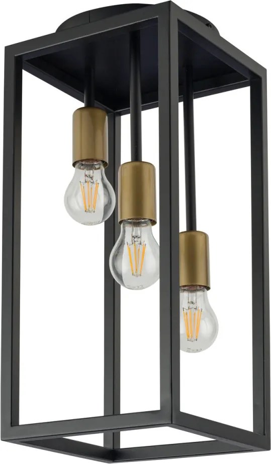 SIGMA LIGHTING 32225 VIGO Loft Mennyezeti Lámpa Fekete, Arany E27 IP20