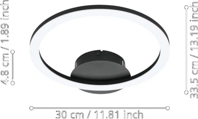 EGLO 900323 PARRAPOS-Z Modern LED Mennyezeti Lámpa Fehér, Fekete LED IP20