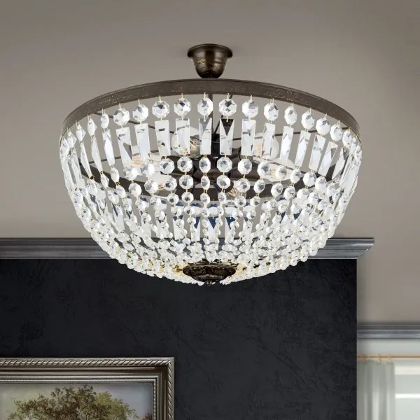 Orion DL 7-542/6-Kristály csillár rúdon ARILA 6xE27/60W/230V átm. 60 cm barna/patinás