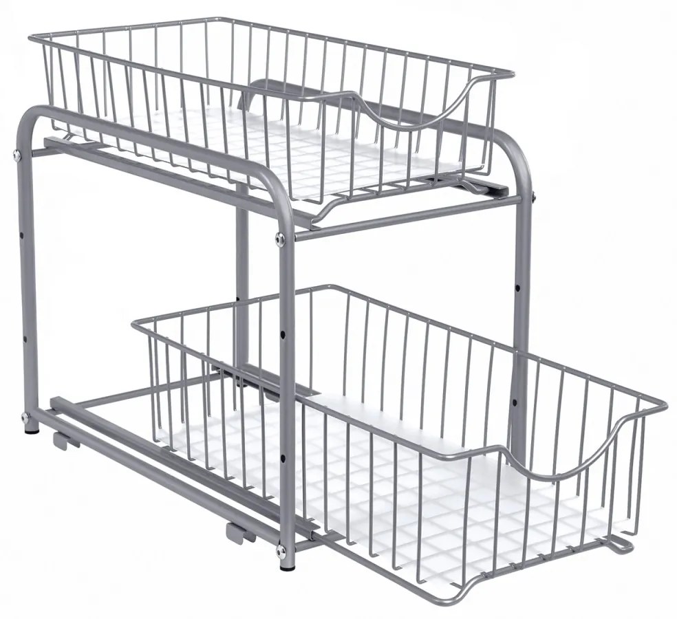 Tároló húzható kosarakkal SOLIDO egymásra rakható, szürke